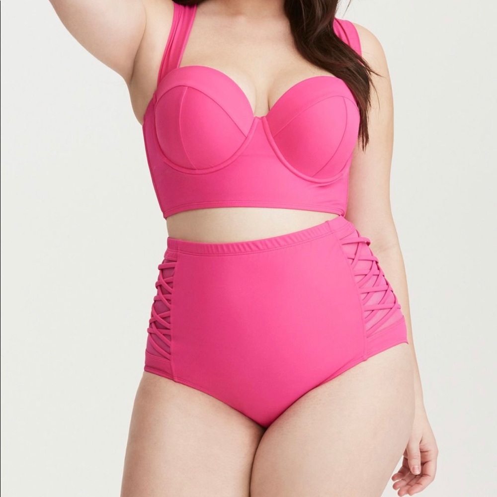 Torrid 2X Hot Pink Halter Bikini